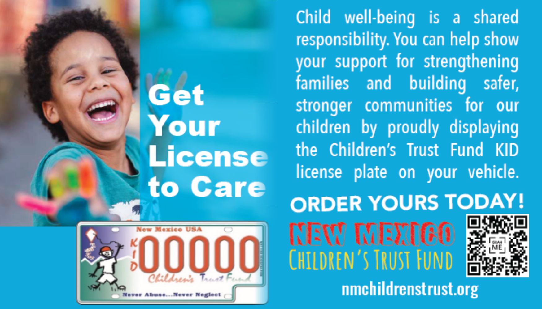 Get your license to care! Order your Children's Trust Fund license plate today!